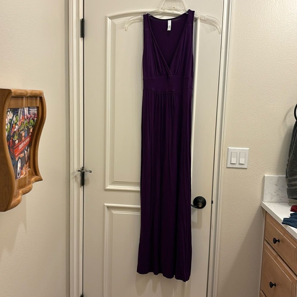 Loveappella woman's eggplant purple  colored sundress